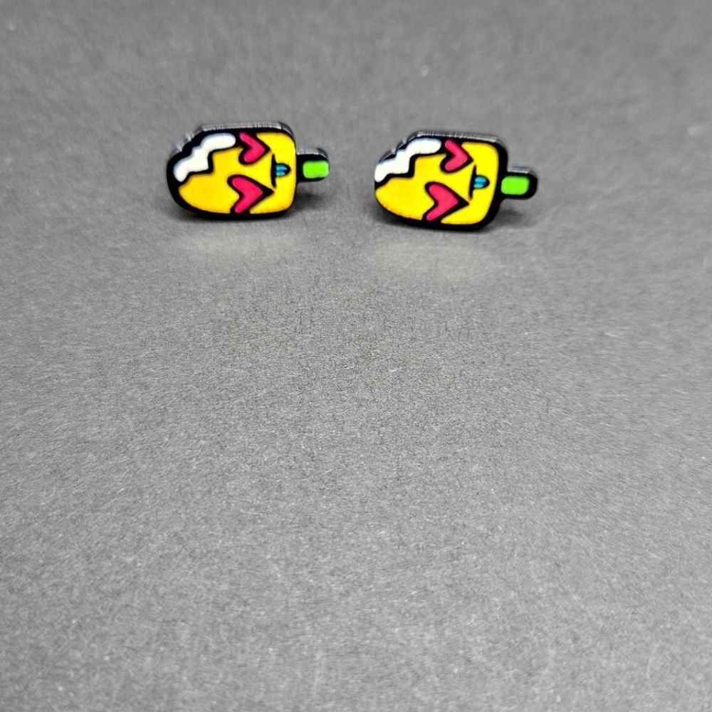 Ice Cream Pop Retro Design Stud Earrings